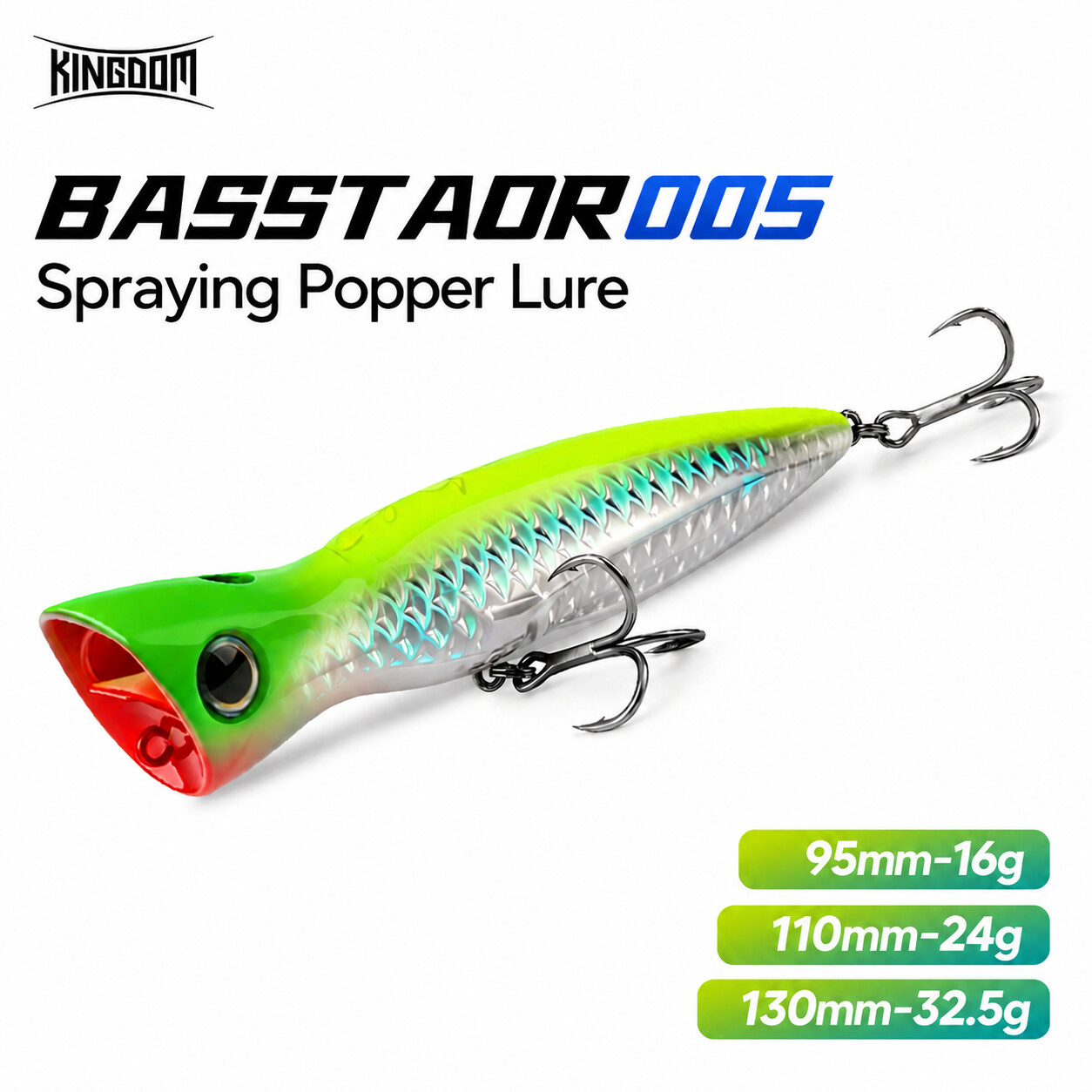 Fishing Lure Popper - Kingdom Basstaor Popper Lure 95mm 16g