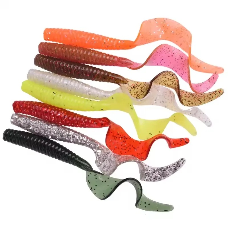 5pcs/Lot Worm Curly Soft Bait  - огляд і ціна Fishing Lure Swimbait