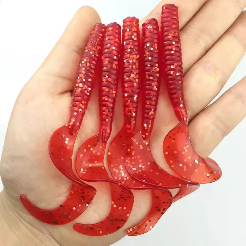 5pcs/Lot Worm Curly Soft Bait  - огляд і ціна Fishing Lure Swimbait