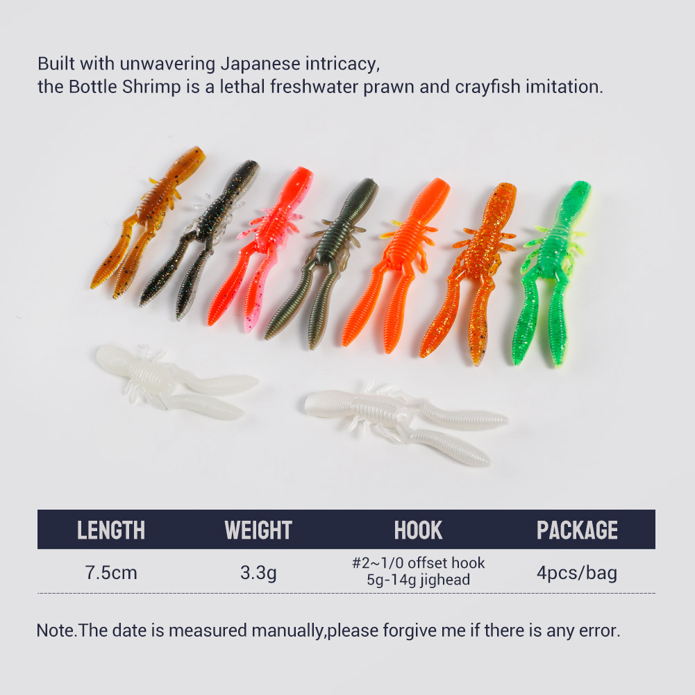 NOEBY Bottle Shrimp Craw 75mm  - огляд і ціна Fishing Lure Swimbait