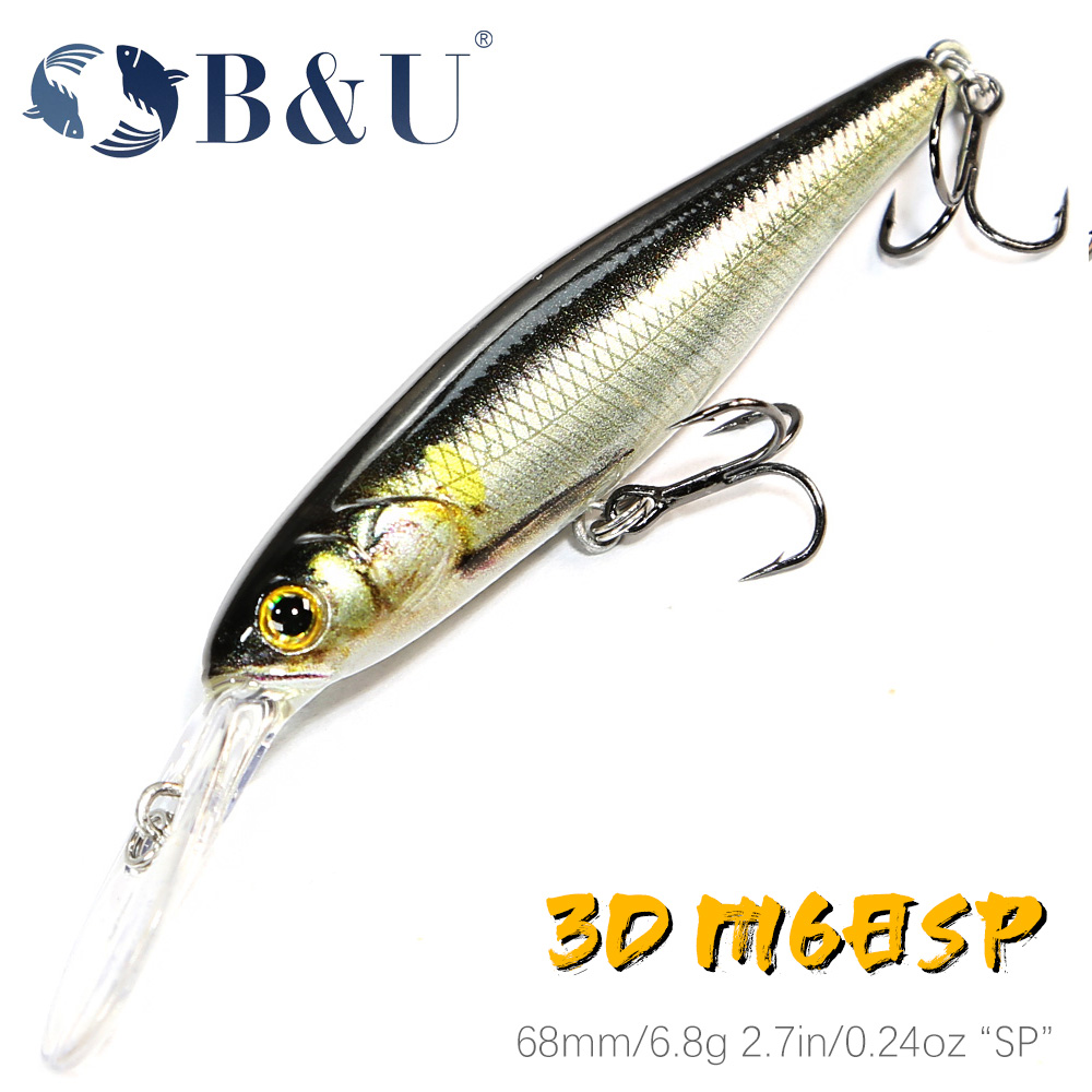 B&U  68mm 3D Printing Shad Sus - огляд і ціна Fishing Lure Jerkbait