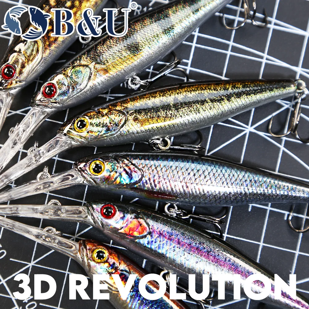 B&U  68mm 3D Printing Shad Sus - огляд і ціна Fishing Lure Jerkbait