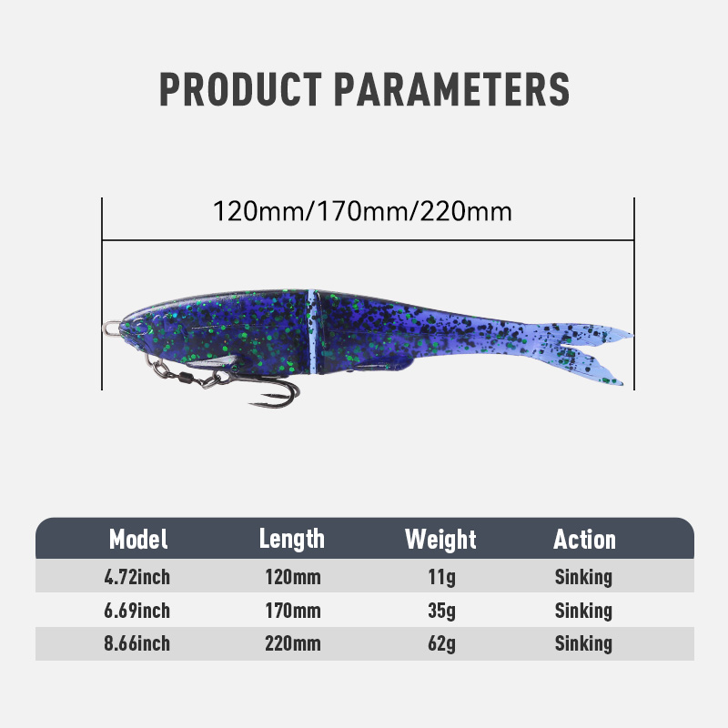 1pc Soft Jointed Swimbait Sink - огляд і ціна Fishing Lure Popper
